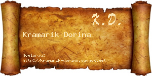 Kramarik Dorina névjegykártya